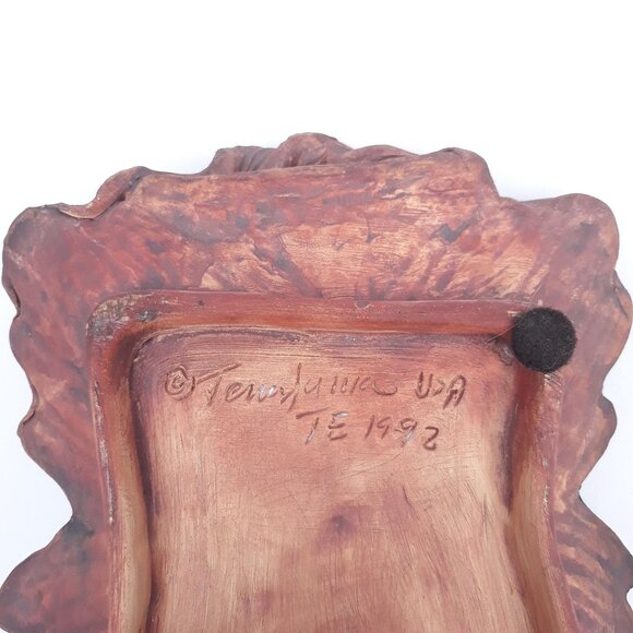 Terrafirma Pottery Tray, Green Glaze, Leaf & Acorn Design, Signed 1992 - Picture 6 of 7